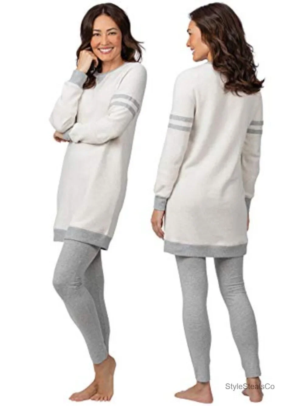 Women's Cozy Fleece Pajama Set - Soft Cotton Blend, Long Sleeve, Lounge